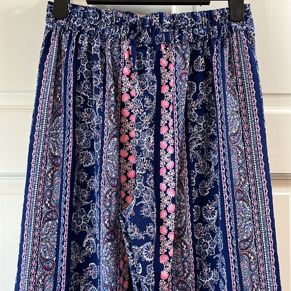 Japan Kids Paisley Floral Boho Wide Split Leg Pants - Size 14 - Picture 5 of 6